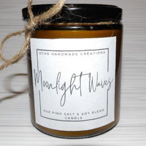 Moonlight Waves Scented Pink Salt & Soy Blend Handmade Candle